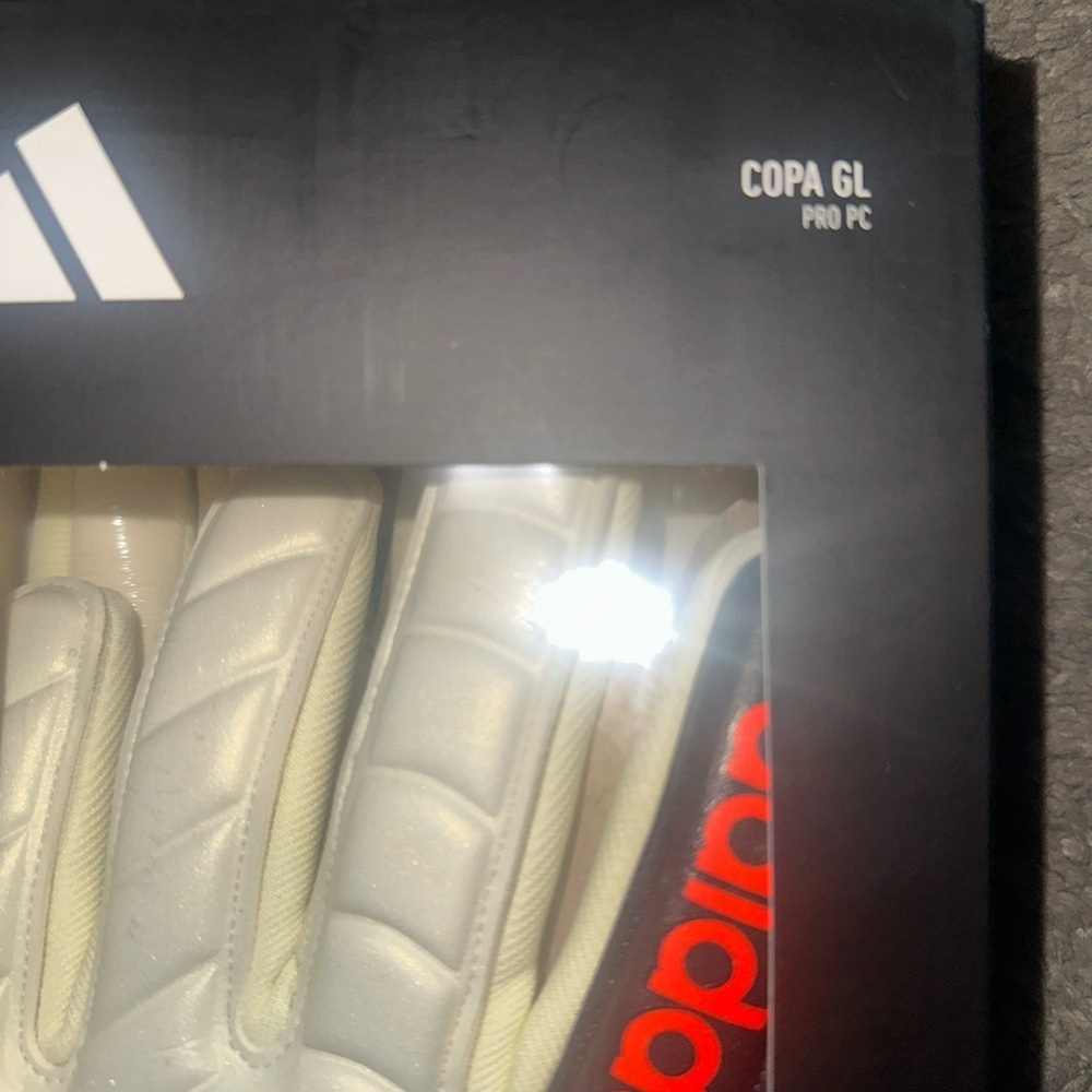 Adidas Copa Pro Pc Goalkeeper Gloves  Ivory/Solar Red/Black IQ4008 Mens Size 9 - Picture 2 of 4